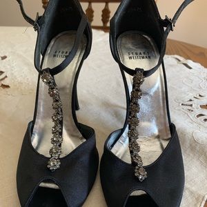Vintage Stuart Weitzman Black Open Toe Heels